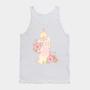 Magical Sakura Cherry Blossoms Floral Candle Stick Tank Top